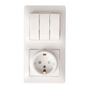 Блок СУ Роз з/ш+Выкл 3-кл Глосса белый (178)