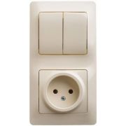 Блок СУ Роз б/з+Выкл 2-кл Глосса крем (272)