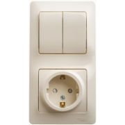 Блок СУ Роз з/ш+Выкл 2-кл Глосса крем (274)