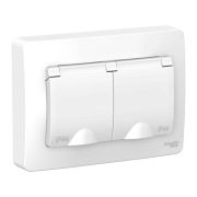 Розетка СУ 2-м Бланка з/ш 16А с крышкой белый