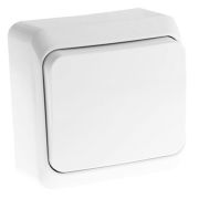 Переключатель ОУ 1-кл Этюд BA10-004B белый прох.