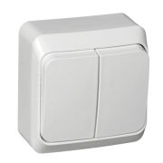 Выключатель ОУ 2-кл Этюд BA10-006B с инд. белый