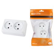 Розетка ОУ 2-м б/з 10А ТДМ Ладога белый (керам)