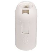 Патрон Е14 подвесной пластик белый Ecola