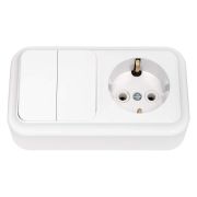 Блок ОУ Роз с/з+Выкл 2-кл Пралеска 2В-РЦ-529