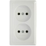 Розетка ОУ 2-м Хит б/з РА16-237I-В с изол. пл. белый