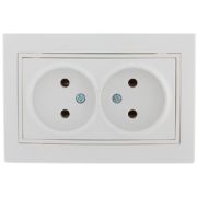 Розетка СУ 2-м Мира б/з 16А белый (0202-128)
