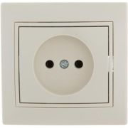 Розетка СУ 1-м Мира б/з 16А крем (0303-121)
