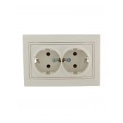 Розетка СУ 2-м Мира с/з 16А крем (0303-127)