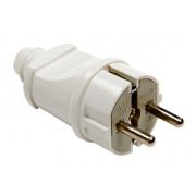 Вилка ASD/InHome прямая с/з 16А белая 0565