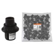 Патрон Е14 люстровый карболит с кольцом чёрный прямой ТДМ