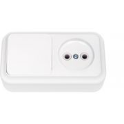 Блок ОУ Роз б/з+Выкл 1-кл Пралеска В-РЦ-521