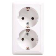 Розетка ОУ 2-м Хит с/з РА16-238 белый