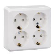 Розетка ОУ 4-м Этюд с/з 16А PA16-208B белый