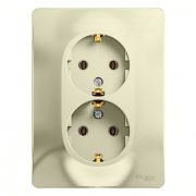 Розетка СУ 2-м Глосса с/з 16А крем
