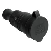 Розетка переносная ОМЕГА РБп13-1-0м IP44 каучук черный ИЭК