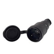 Штепсель Lezard с/з 16А IP44 каучук черный