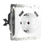 Розетка СУ 1-м Веркель (мех.) з/ш и USBx2 белый W1171501