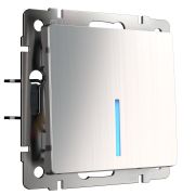 Выключатель СУ 1-кл (мех.) с инд. глянц. никель W1110102 Веркель