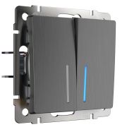 Выключатель СУ 2-кл Веркель (мех.) с инд. графит риф. W1120104