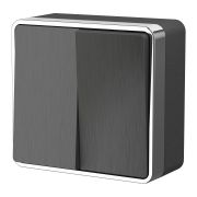 Выключатель ОУ 2-кл Веркель графит риф. Gallant W5020004