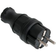 Вилка ОМЕГА ВБпЗ-1-0м IP44 ИЭК прямая каучук черная