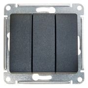 Выключатель СУ 3-кл Глосса (мех.) антрацит