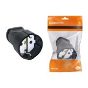 Штепсель ТДМ с/з 16А черный 0132