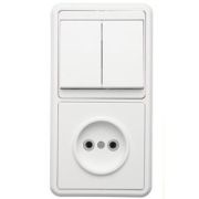 Блок БКВР-038 (выкл. 2кл.+роз. без з/к с индик.) ТДМ