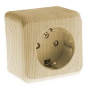 Розетка ОУ 1-м Этюд с/з с/ш 16А PA16-004D сосна