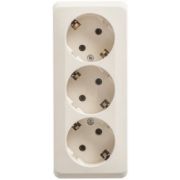 Розетка ОУ 3-м Этюд с/з 16А PA16-011K крем