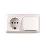 Блок ОУ Роз с/з+Выкл 1-кл Олимп