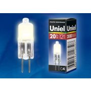Лампа галоген. JC G4 20W 12V прозрачная Uniel