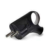 Вилка Универсал А0105 угловая с/з 16А черная