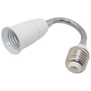 Переходник гибкий с цоколя E27 на E27 150мм Ecola белый
