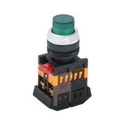 Кнопка ABLFP-22 зеленый d22мм неон/240В 1з+1р