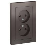 Розетка СУ 2-м Атлас б/з 16А мокко (620)