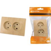 Розетка СУ 2-м б/з 10А ТДМ Таймыр (керам.) сосна