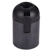 Патрон Е27 подвесной пластик черный Ecola