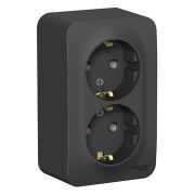 Розетка ОУ 2-м Бланка с/з 16А антрацит