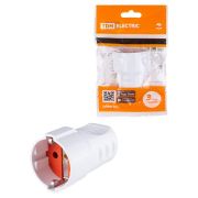 Штепсель ТДМ с/з 16А белый рифл.