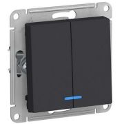 Выключатель СУ 2-кл Атлас (мех.) с инд. карбон (1053)