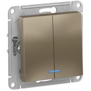 Выключатель СУ 2-кл Атлас (мех.) с инд. шампань (553)