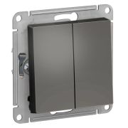 Переключатель СУ 2-кл Атлас (мех.) проходн. сталь (965)