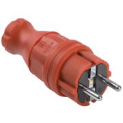 Вилка ОМЕГА ВБпЗ-1-0м IP44 ИЭК прямая каучук красная