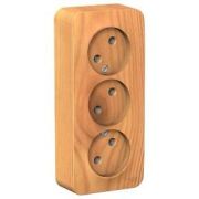 Розетка ОУ 3-м Бланка б/з 16А ясень