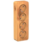 Розетка ОУ 4-м Бланка б/з 16А ясень