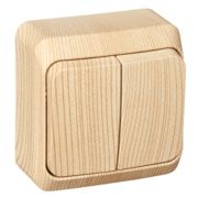 Выключатель ОУ 2-кл Этюд BA10-002D сосна