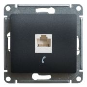 Розетка СУ 1-м Глосса (мех.) RJ11 телеф. антрацит