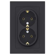 Розетка СУ 2-м Атлас с/з 16А карбон (1024)